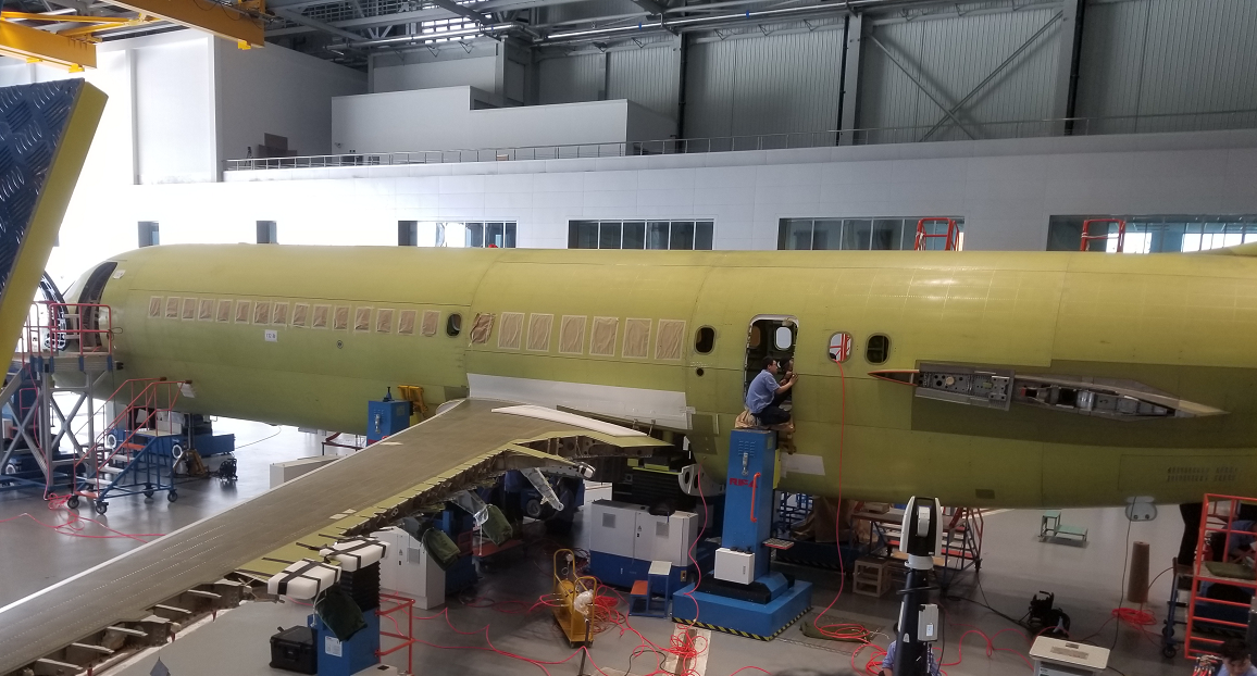 國產(chǎn)C919飛機裝配線